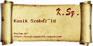 Kosik Szebáld névjegykártya